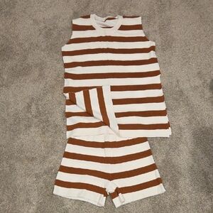 Striped Brown and White Kids Pajamas